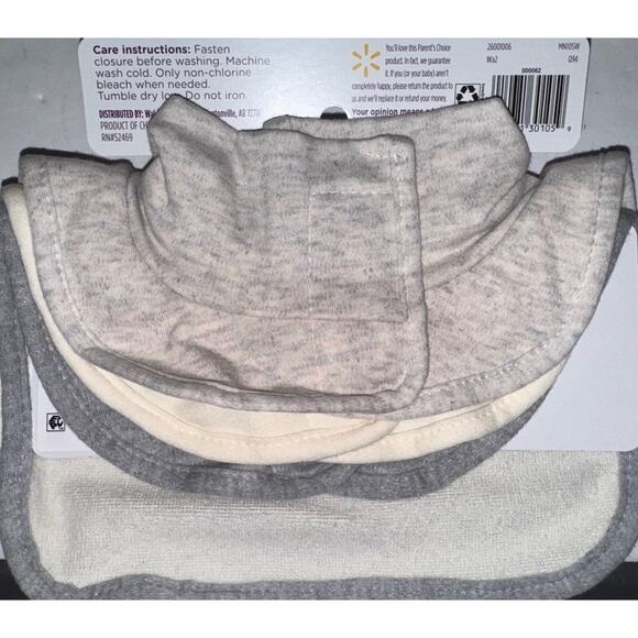 (2) Parent's Choice Newborn/Infant 3 Pack Unisex Unique Mock-Neck Drool Bib Set - Picture 3 of 7